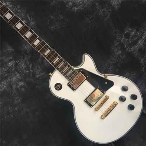 Best price top quality color white custom electric guitar mahogany body gold hardwares High quality guitar free shipping