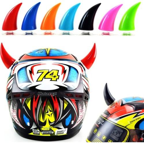 Motorcycle Helmet Devil Horn Motocross Full Face Off Road Helmet Decoration Sucker Mens Womens Universal Accessorie Headwear