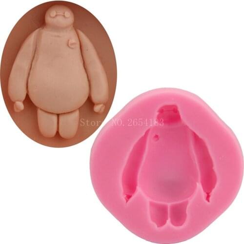Cartoon Big Hero Baymax Silicone Mold Cake Tool Fondant Soap 3D Cupcake Jelly Candy Chocolate Decoration Bake Moulds FQ1805