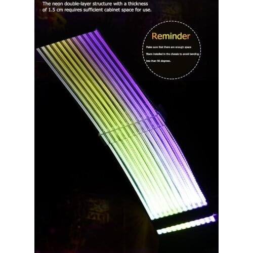 Neon RGB PSU Line 24Pin+8Pin Power Extension Adapter Cable for Desktop PC Case Lighting Efficiency of Hardware Display Warehouse