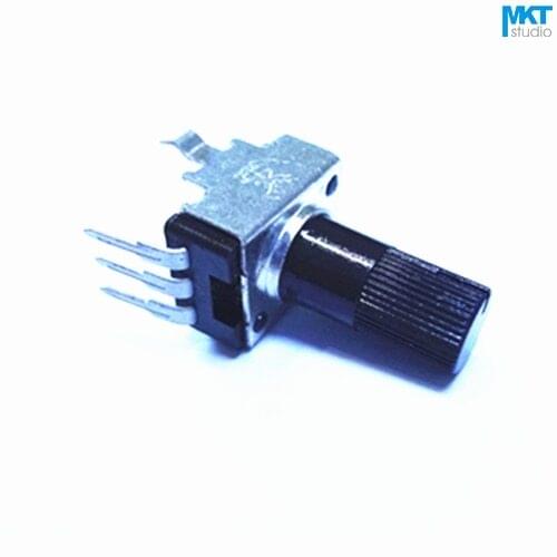 100Pcs 500K(504) Ohm B-Type Linear 12mm Shaft Right Angle Pin Rotary Potentiometer Trimmer,Variable Resistor