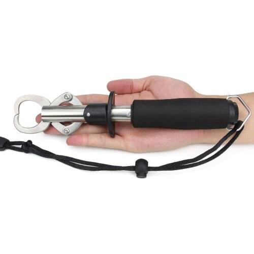 Portable Stainless Steel Fish Lip Grip Grabber Fishing Gripper with scale Fishing Tackles Outdoor Tools