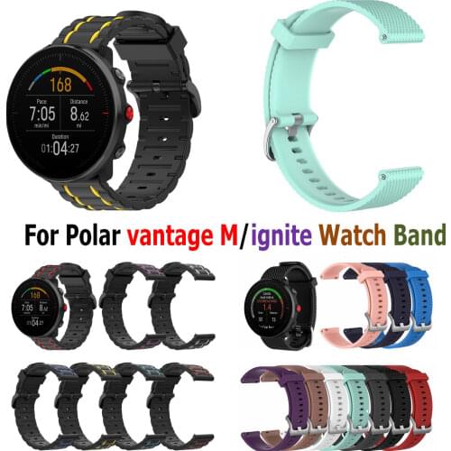 For Polar vantage M Smart Watch Band 20/22mm Sport Silicone Wristband Strap for Polar ignite Bracelet Watchband Replacement Belt