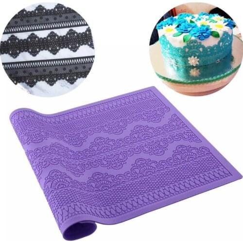 Silicone Mat Fondant Cake Lace Embossed Cake Mold Flower Pattern Sugar Lace Mat Cake Decorating Tool Embossing Mat Cake Tools