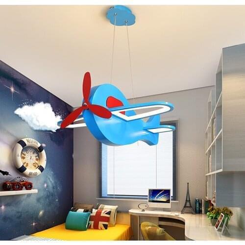 Modern led Hanging Chandelier for Children Room boy girl kids Room Hanging Plane Dream pendant Chandelier Fixture Blue/Pink