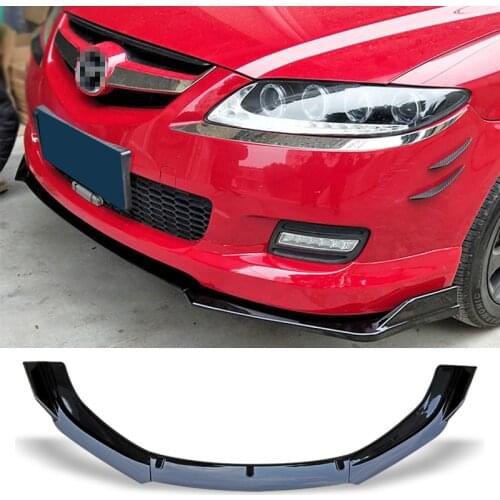 Front Bumper Spoiler Protector Plate Lip Body Kit Carbon Surface Car Decorative strip Chin Shovel For Mazda 6 M6 2006-2015