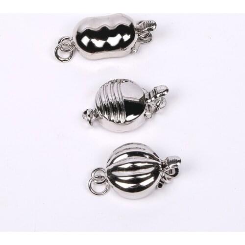 DIY Pearl Necklace Bracelet Connector Buckles Accessories electroplating Bean Buckle Clasps Claw Jewelry Making Findings