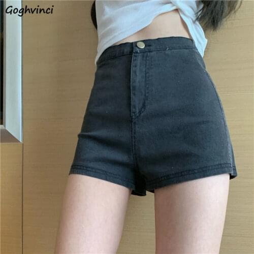 Women Shorts Denim Skinny Slim Hot All-match Streetwear Casual Vintage Retro Teen Ulzzang High Waist Stretchy Female Harajuku