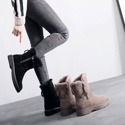 2021 Winter New Comfortable Warm Non-slip Snow Boots Female Short Tube Cotton Boots Tassel Zipper Ankle Boots Cotton Shoe