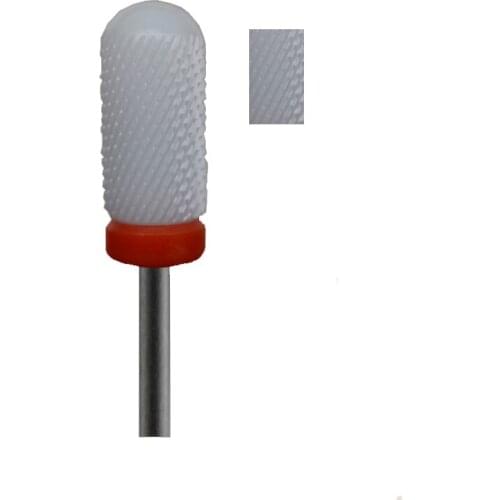 1pcs White Ceramic Nail Drill Bit - Smooth Top Bit -F