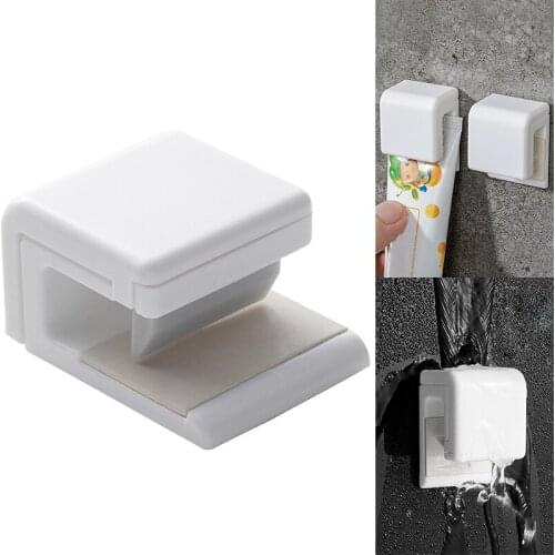 1Pcs Adhesive Seamless Toothpaste Hanging Holder Clip Facial Cleanser Organizer Clip Wall Mount Stand Bathroom Accessories