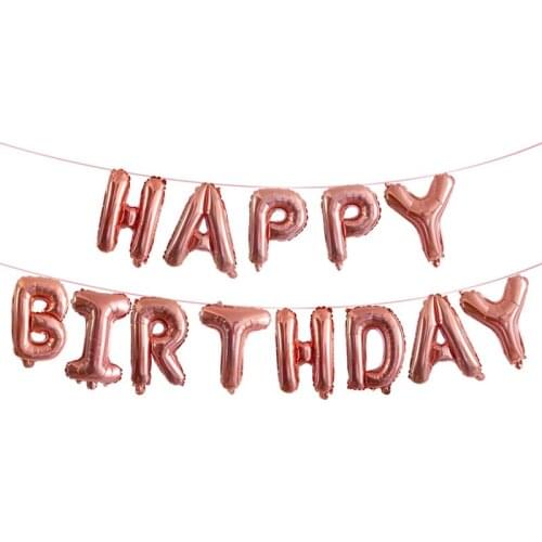 16inch Globos Birthday Decoration Rose Gold Happy Birthday Foil Ballons Set Party Kids Supplies