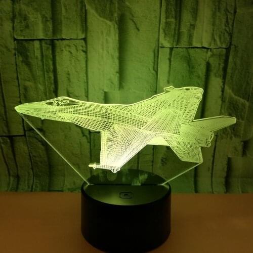 Aircraft Vision 3d Led Night Light Colorful Touch Color Acrylic 3d Lamp Remote Touch Usb And Battery Power Supply Nightlight