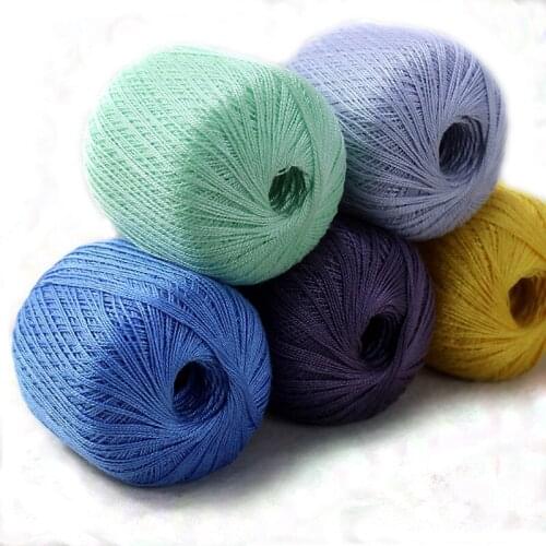 50G/Ball DIY Colorful Thin Lace Yarn Crochet Yarn 100% Cotton Yarn Hand Knitting Thread Sewing Machine Line Pillow Lace Supplies