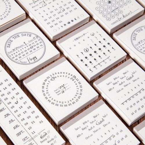 50pcs/set Save the Date Time planner Material Paper Junk Journal Planner Scrapbooking Vintage Decorative DIY Craft Paper