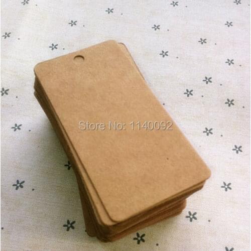 Free shipping 400 pcs a lot blank kraft paper tag 4x8cm/baking price tag/clothing swing tag/gift packing tag
