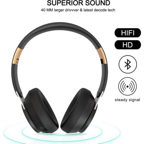 Wireless Headphones Bluetooth 5.0 Foldable Stereo Adjustable Headset Earphones with Microphone Music Player for Smartphones