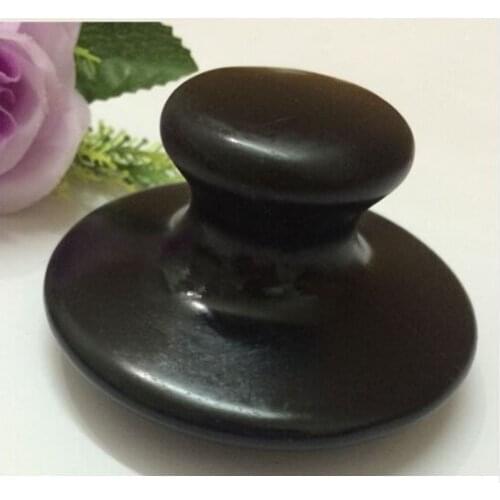 Large size new arrival natural black basalt stone carved mushroom massage stones 2 pieces free shipping