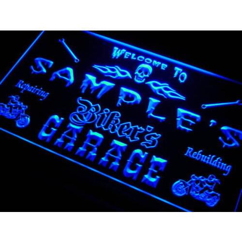 Qu-tm Name Personalized Custom Bikers Garage Motorcycle Repair Bar Neon Light Signs with On/Off Switch 7 Colors 4 Sizes