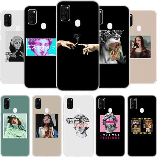 Great Art Aesthetic David Mona Lisa Case for Samsung Galaxy F41 M01 Core M02S M12 M21S M30S M31S M42 M51 M62 A6 A7 A8 Plus 2018