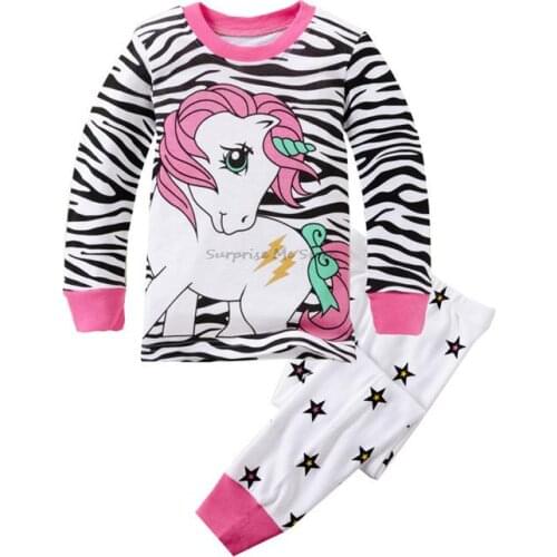 Home Clothing for Boys Girls Horse Pajamas Kids Panda Sleepwear Children Unicorn Cartoon Clothing Set Baby Long Sleeve Pijamas