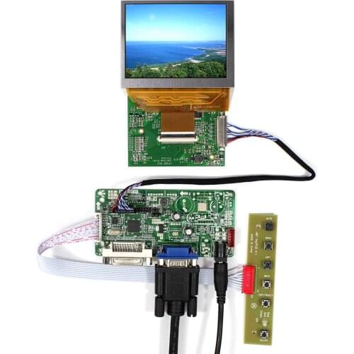 DVI VGA LCD Controller Board RT2281+LVDS Tcon Board With 3.5inch 640X480 PD035VX2 LCD Screen