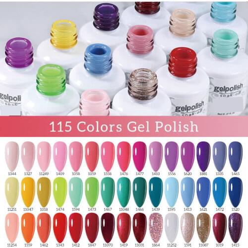 Arte Clavo 8ml Gel Nail Polish Long Lasting Soak Off UV LED Gel Varnish Enamel Top Base Coat All For Manicure Shiny 115 Colors