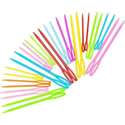 16/20/30Pcs Large-Eye Plastic Sewing Needles Colorful Safety Lacing Needles Yarn Learning Needles for DIY Sewing Crafts 3 Size