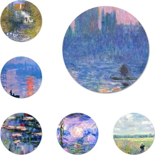 Oil Painting Claude Monet Design Icons Pins Badge Decoration Brooches Metal Badges For Backpack Decoration