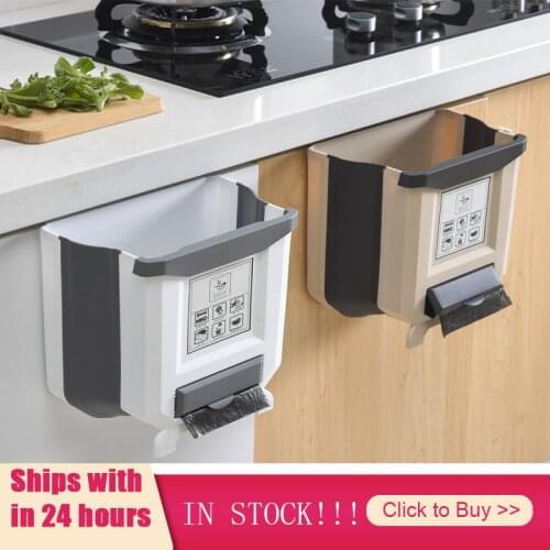 Kitchen Folding Trash Can Car Recycle Bin Trash Bin Kitchen Dustbin Garbage Rubbish Bin Garbage Can Waste Bin For Kitchen
