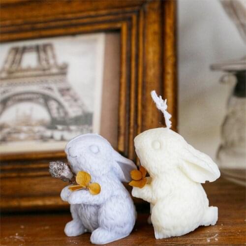 Cute Rabbite Silicone mold Candle Mold Soap Mold DIY Easter Home Decoration Party Favors