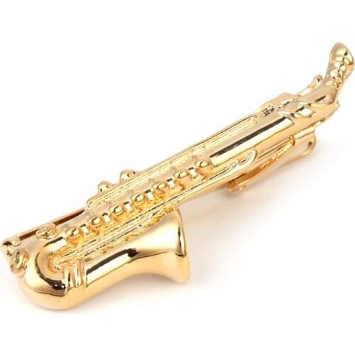K3ND Saxophone Men Tie Clip Bar Necktie Pin Clasp Clamp Wedding Charm Creative Gifts