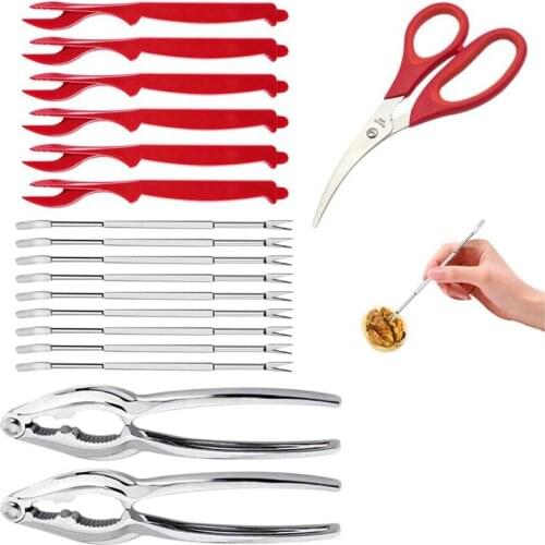 Seafood Tools Picks Set,Stainless Steel Fork,for Lobster,Crab,Crawfish,Shrimp,Shellfish,Kitchen Easy-Opener Picnic Tools
