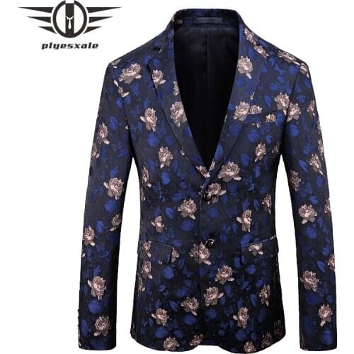 Plyesxale Mens Floral Blazer New Trendy Plus Size Mens Blazer Jacket Classic Designer Printed Blazers For Men Prom Wear Q752