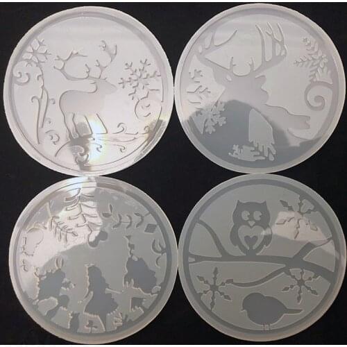 Transparent Silicone Mould Resin Decorative Craft DIY Winter lovers girl owl elk Type epoxy resin molds for jewelry making tool