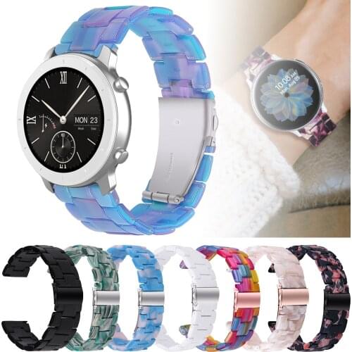 20mm Colorful Colors Resin Strap for Huami Amazfit GTR 42mm/Bip U/S/GTS/2/2e Bracelet Light Belt Smart wristband Easy Replace