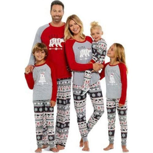 XMAS Family Matching Christmas Long sleeve Pajamas Set Xmas Women Man Baby Kids Sleepwear Nightwear Fashion New Years PJS Set