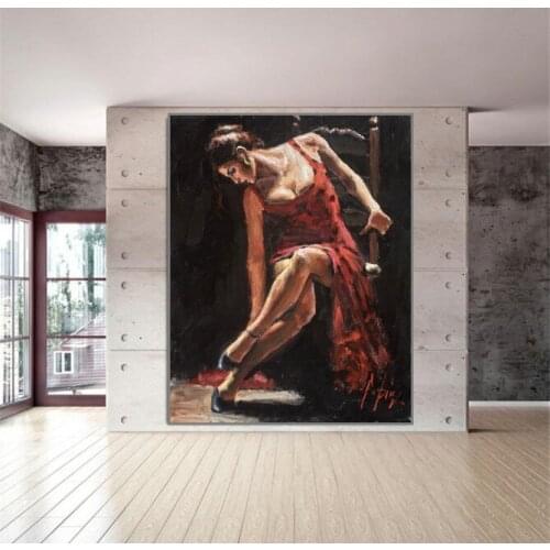 Hand Painted Great Dancer Artwork Worth Keeping Thickness Oil Painting On Canvas For Wall Decoration