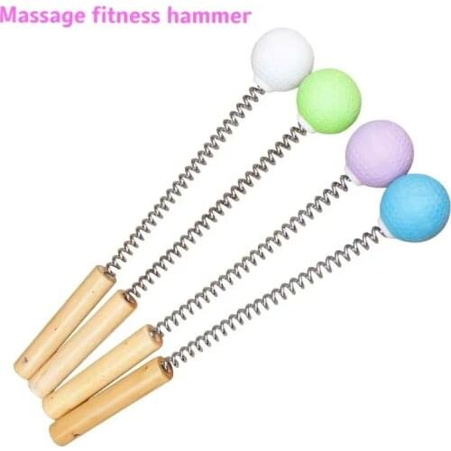 Handheld Multifunctional Massage Hammer Golf Massage Hammer Wooden Handle Massage Ball Massager Fitness Hammer