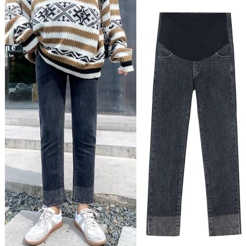 8910# Maternity pants Spring Autumn Maternity Jeans Belly Support Ninth Pants Elastic Waist Maternity Trousers