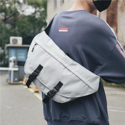 Vintage Crossbody Bags Chest Canvas Travel Handbags for Male Fashion Streetwear Shoulder Bag Casual School Bag for Teenagers