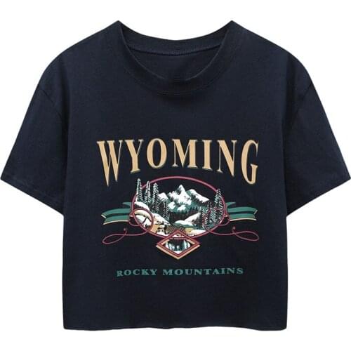 Oversize Girls Soft Cotton O Neck Vintage T-shirt 2021 Summer Fashion Ladies High Street Women Printed Raw Trim Crop Top