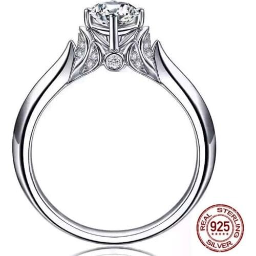 0.8ct Gemstone Classic Swan Ring for Girl 925 Sterling Silver Fine Wedding Jewelry Wholesale Dhip Shiping