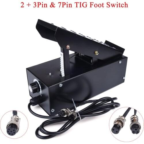 2+3/7 Pins Foot Pedal Power Amperage Controller Current Stepless Adjustable Switch For TIG ATGW Spot Weldding IGBT Machine