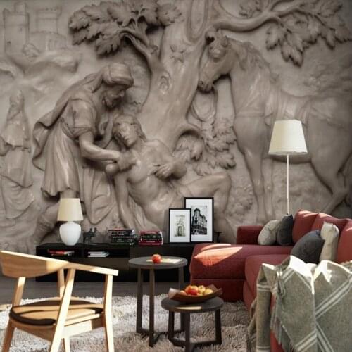 Custom 3D Embossed Abstract Character Big Tree Horse Art Wall Murals Hotel Bedroom Living Room Study Room Decor Photo Wallpaper