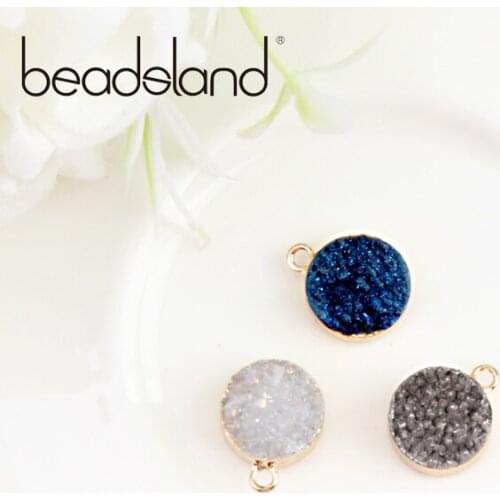Beadsland Single Hole Round Shape Mini Size Natural Stone Pendant For DIY Necklace Earrings Woman Girl Gift 40367