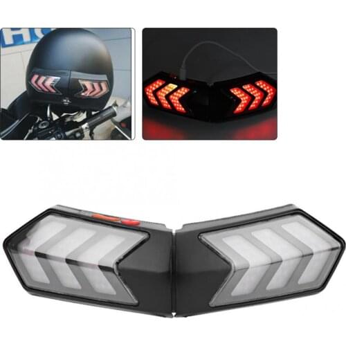 Wireless Motorcycle Helmet LED Safety Light Motorbike Turn Signal Warning Brake Lightbar