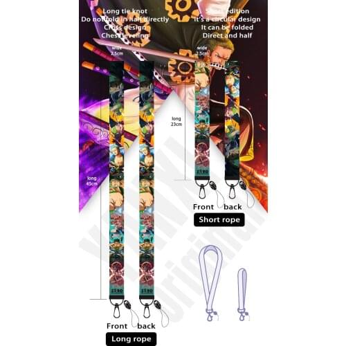 New fashion animation key chain hanging rope, mobile phone universal hanging rope neck with gym, ID card USB badge clip hanging