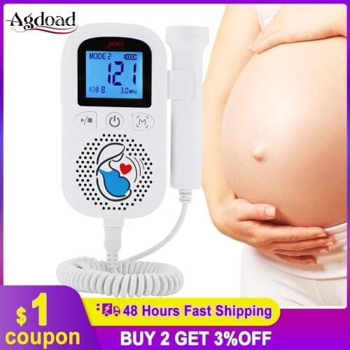 Household Doppler Fetal 2MHz Portable Pregnant Baby Heart Rate Monitor Pregnancy Baby Meter Fetal Sound Ultrasound Detector