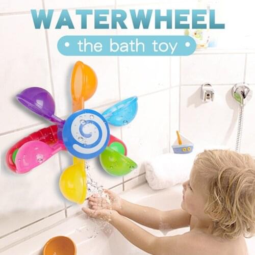 Baby Bath Toys Play In Scoop Water Windmill Waterwheel Toddler Bathroom Bathtub Bathing Toy Kids Swimming Pool Games